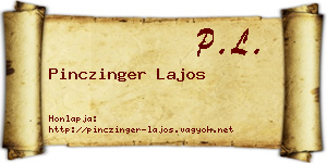 Pinczinger Lajos névjegykártya